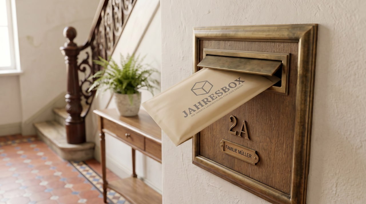 Jahresbox-Vorpacktüte im Briefkasten